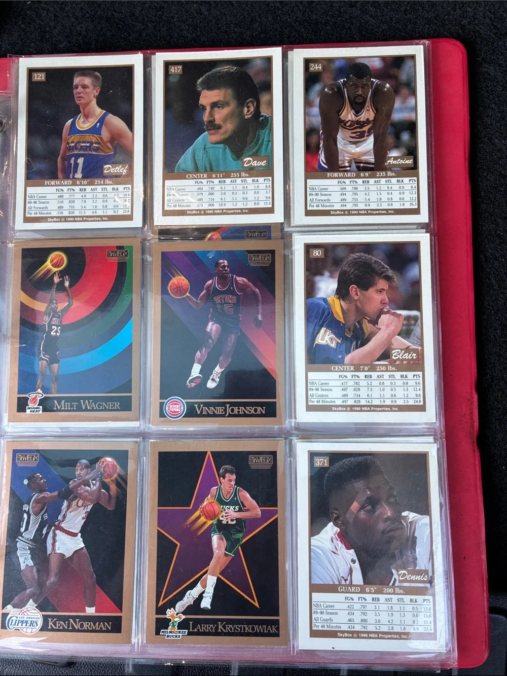 NBA Cards in Collectors Album Plastic Binder